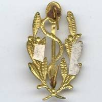 Caducée, métal léger doré