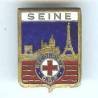 Croix Rouge Française / Secouriste Seine, émail rayé