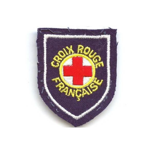 Croix Rouge Française, tissu brodé, 54x66