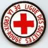 Ligue des Sociétés de la Croix Rouge, tissu brodé, 75 mm