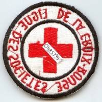 Ligue des Sociétés de la Croix Rouge, tissu brodé, 75 mm