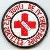Ligue des Sociétés de la Croix Rouge, tissu brodé, 75 mm