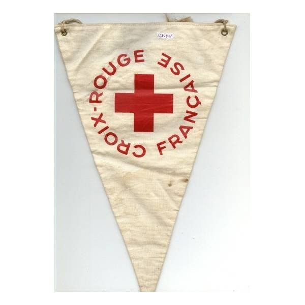 Fanion Croix Rouge , tissu imprimé, 30x19 cm