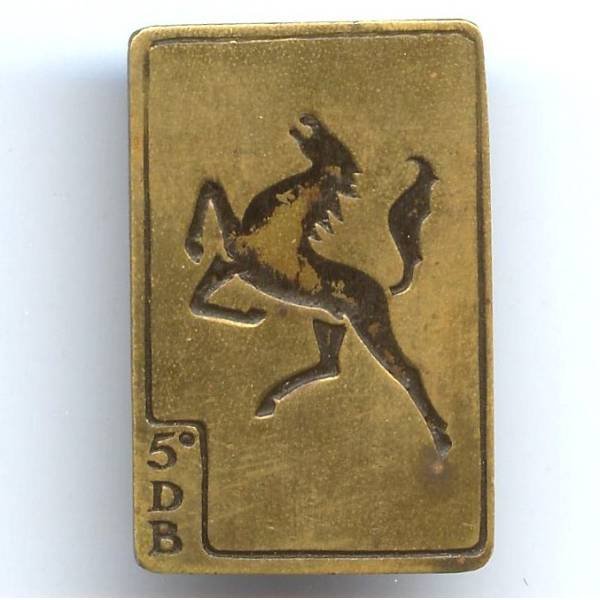 5° Division Blindée, avec sigle, peint, épingle et boléro