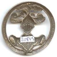 Insigne de bérêt de l'Arme Blindée Cavalerie , argenté, manque un anneau