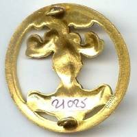 Insigne de bérêt de l' ABC, dos lisse embouti doré