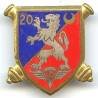 20° Rgt d' Artillerie, plat, émail, dos guilloché argenté