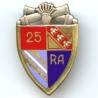 25° Rgt d' Artillerie, résine, guilloché doré, boléro lisse