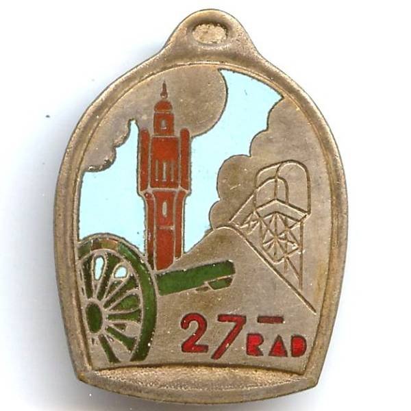 27° Rgt d' Artillerie Divisionnaire, canon vert, argenté