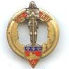32° Rgt d' Artillerie, émail, attache à bascule, patiné