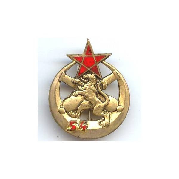 54° Rgt d' Artillerie, étoile rouge, éclat d'émail