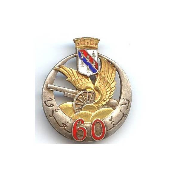 60° Régiment d'Artillerie , croissant, canon