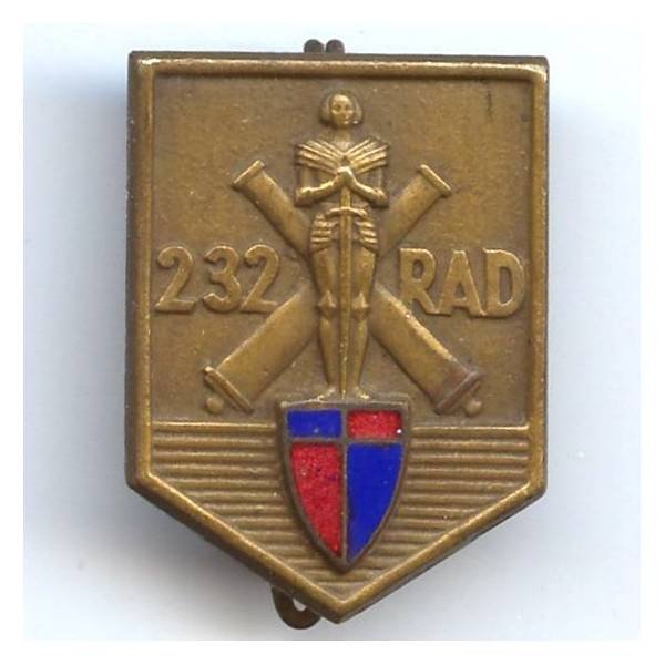 232° Rgt d' Artillerie Divisionnaire, gros boléro fenêtre