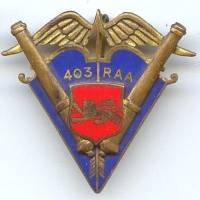 403° Rgt d' Artillerie...