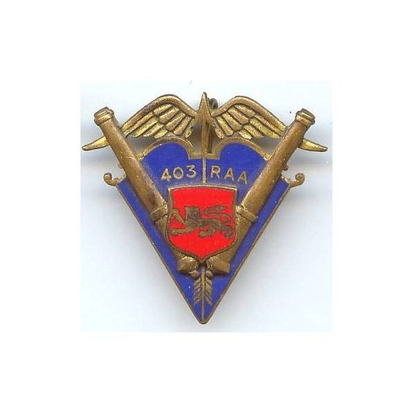 403° Rgt d' Artillerie Antiaérienne, dos lisse, boléro Drago