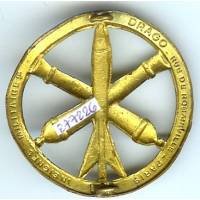 Insigne de bérêt de l' Artillerie, doré, déformé