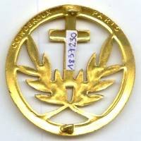 Aumonier Militaire Catholique, insigne de bérêt, dos lisse