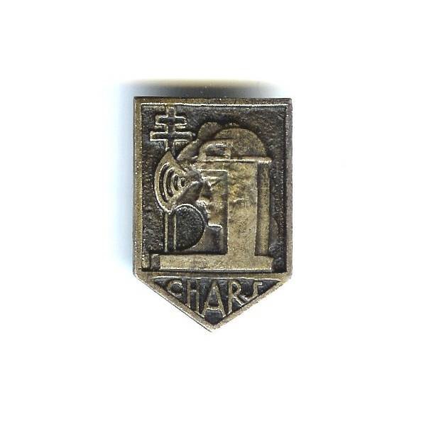 1° Division de la France Libre / Compagnie de Chars , épingle à nourrice (tiré en 1942) , patiné
