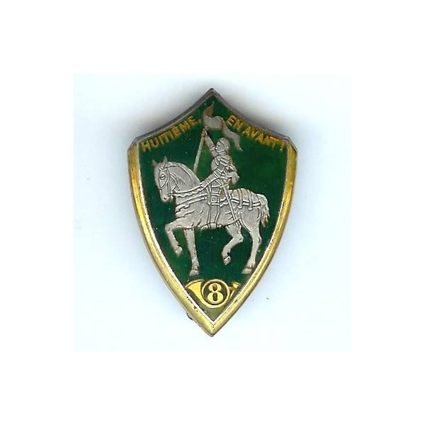 8° Rgt de Chasseurs à Cheval, émail, gros boléro à fenêtre