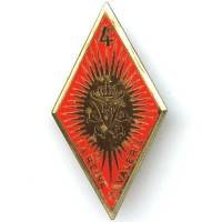 4° Régiment de Cuirassiers , la reine cavalerie , losange, résine, anneaux