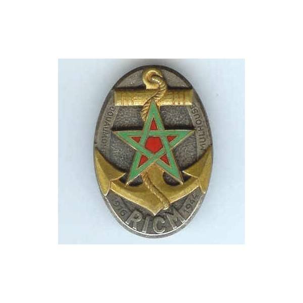 Rgt d'Infanterie Coloniale du Maroc , étoile vert clair, fond plein, boléro rond