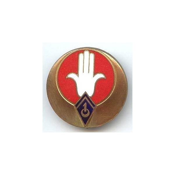 1° Régiment de Spahis Algériens , sans bordure, 1 chevron, D Ber en cercle