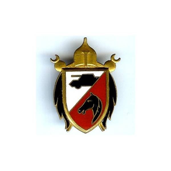 2° Régiment de Spahis Algériens , tête cheval noire sur rouge mat , auto-mitrailleuse, 2 anneaux