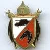 2° Régiment de Spahis Algériens , tête cheval noire sur rouge mat, léger défaut, 2 anneaux