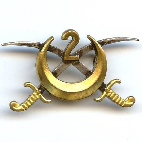 2° Régiment de Spahis Algériens , sabres croisés, anneaux