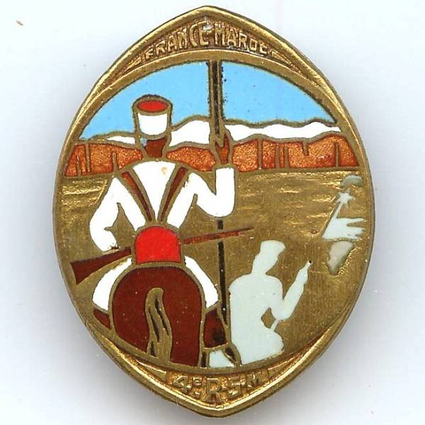 4° Régiment de Spahis Marocains , France-Maroc, ombre grise, attache ressoudée