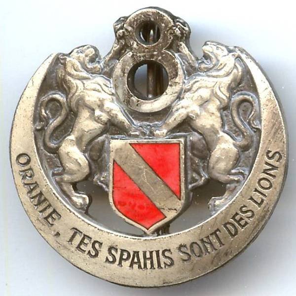 8° Régiment de Spahis Algériens , argenté, devise française