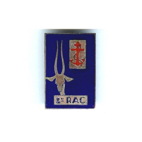 2° Régiment d'Artillerie Coloniale / 1° Division de la France Libre , tête de gazelle, patiné