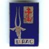 2° Régiment d'Artillerie Coloniale / 1° Division de la France Libre , tête de gazelle, patiné