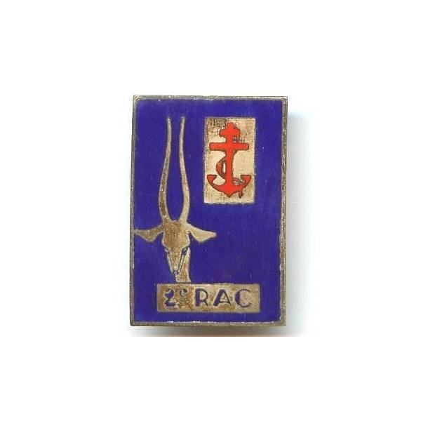 2° Régiment d'Artillerie Coloniale / 1° Division de la France Libre , tête de gazelle, matriculé