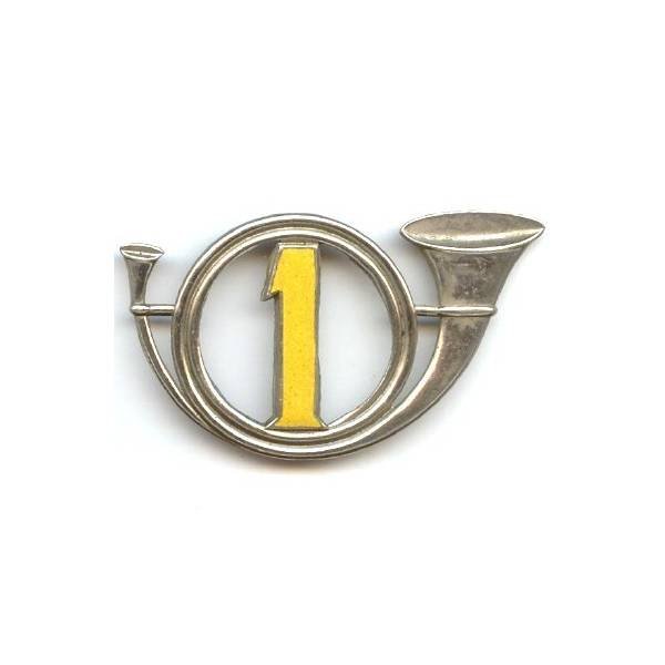 1° Bataillon de Chasseurs à Pied, insigne de porte-cartes, 1 émail, 40x72