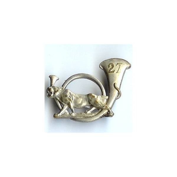 27° Bataillon de Chasseurs Alpins , tigre passant , 38mm, attache à pivot
