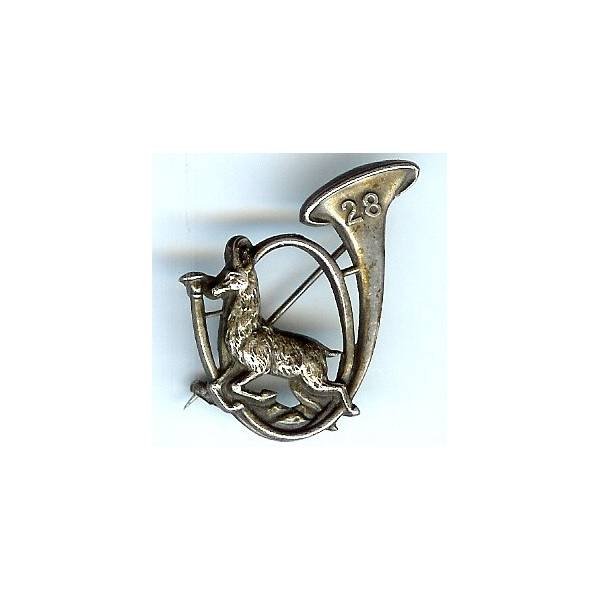 28° BCA, ovale, chamois galop, chiffres, attache à bascule