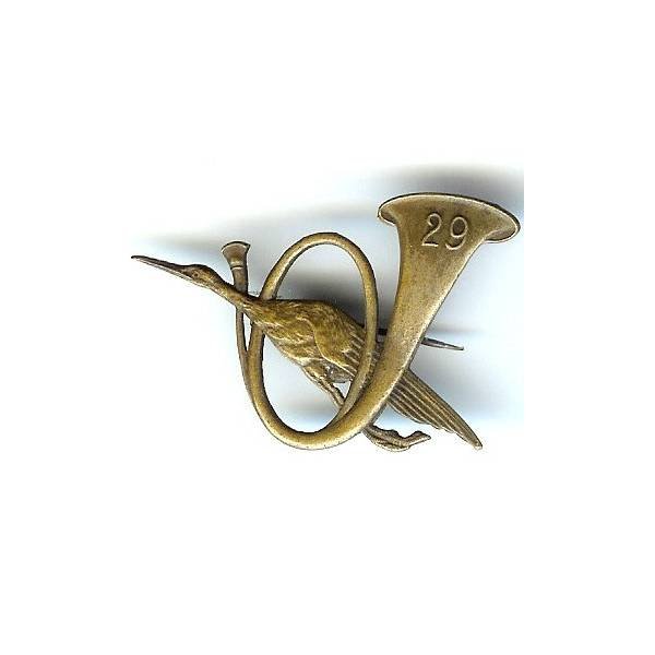 29° Bataillon de Chasseurs à Pied , cigogne en vol, attache à pivot