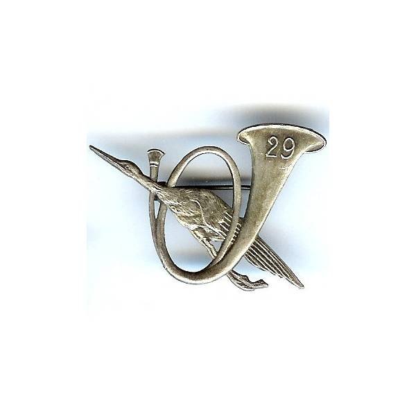 29° Bataillon de Chasseurs à Pied , cigogne en vol, attache à pivot