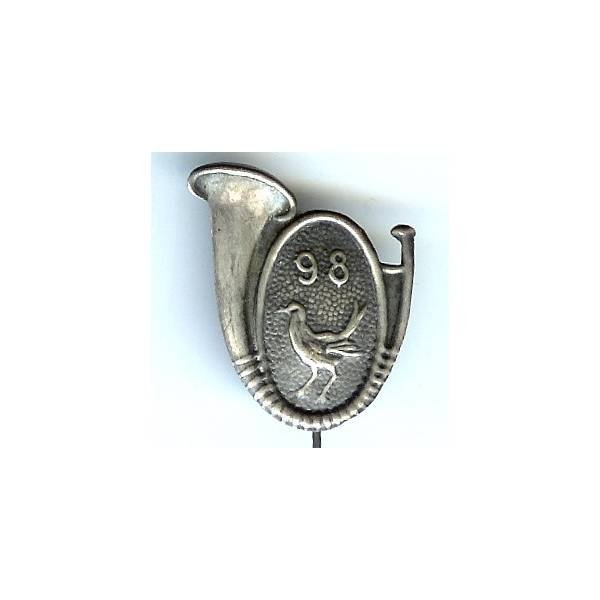 98° Bataillon de Chasseurs Alpins , merle, métal léger estampé