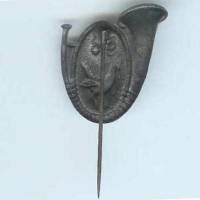 98° Bataillon de Chasseurs Alpins , merle, métal léger estampé