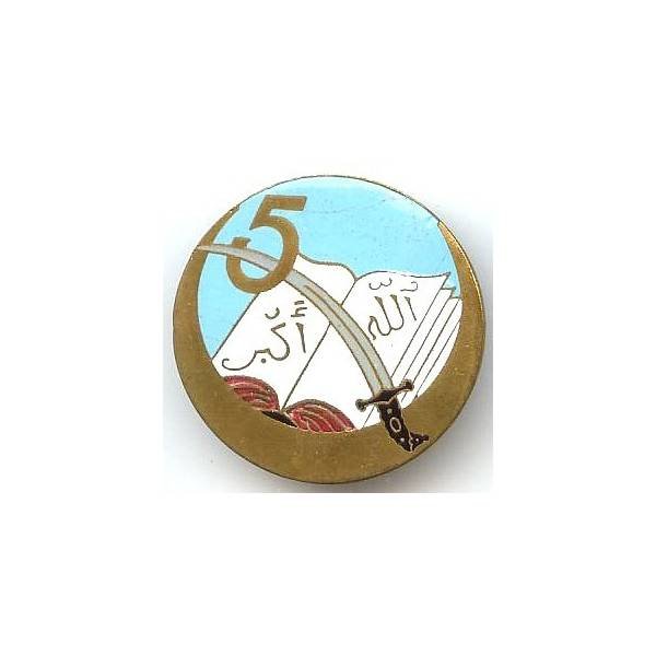 5° Régiment de Tirailleurs Algériens , livre émaillé, 36 mm