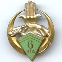 6° Régiment de Tirailleurs Algériens , panthère tapie, modèle 1939, boléro rond