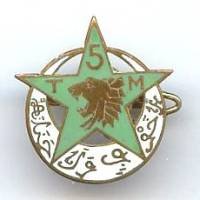 5° Rgt de Tirailleurs Marocains , tête de lion, insigne de chèche, 23 mm