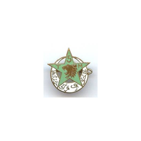 5° Rgt de Tirailleurs Marocains , tête de lion, insigne de chèche, 23 mm
