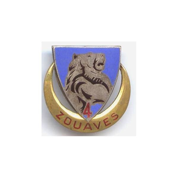 4° Rgt de Zouaves, émail, boléro lisse