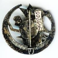 4° Rgt de Zouaves, tout métal, 4 Z dorés, très patiné