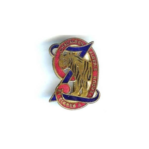 9° Régiment de Zouaves , chacals en Algérie, tigres à Verdun, Ab en arc de cercle, émail rayé