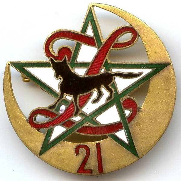 21° Bataillon de Zouaves , chacal noir, émail, boléro rond, retirage