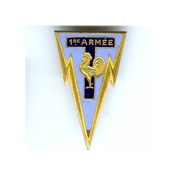 Transmissions 1° Armée, coq, attache sécurité, léger éclat
